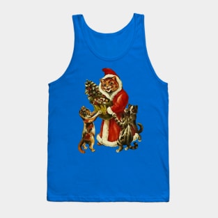 Louis Wain, Christmas Cat Santa Tank Top